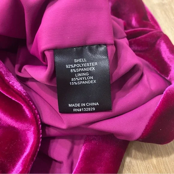 🌟NBD🌟REVOLVE GINNIE STRETCH VELVET ONE SLEEVE MINI DRESS MAGENTA SZ M - Picture 6 of 7